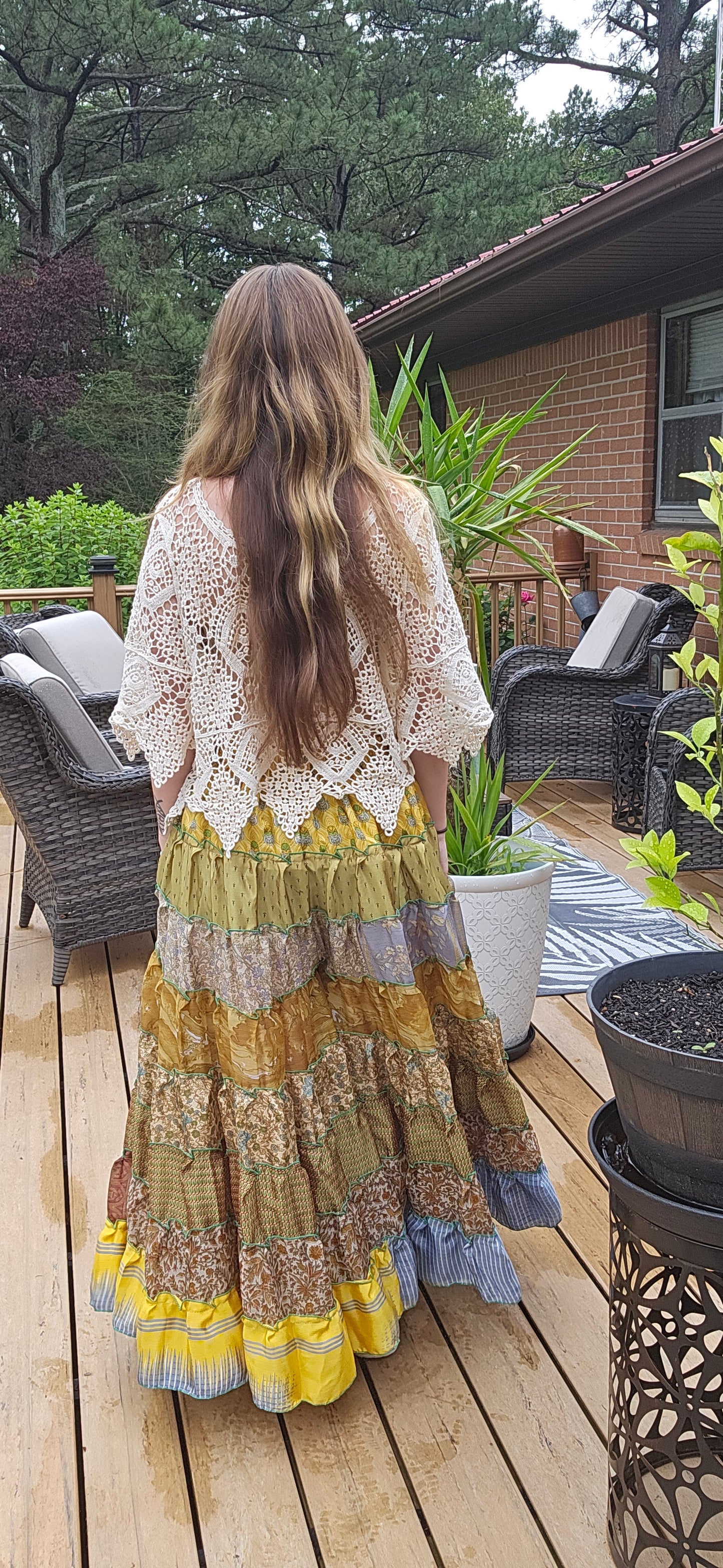 "Be Free" Patchwork Skirt - One Size S to 2X