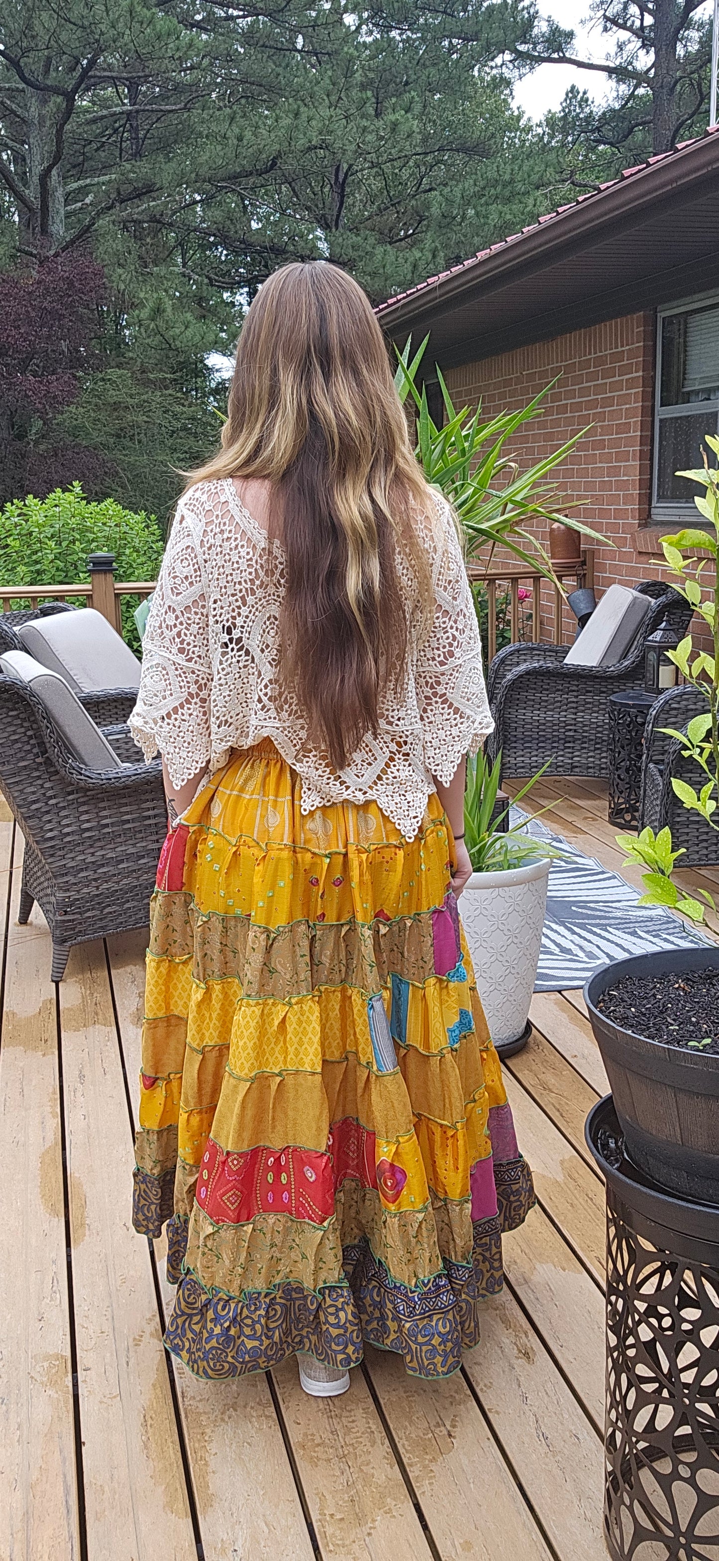 "Be Free" Patchwork Skirt - One Size S to 2X