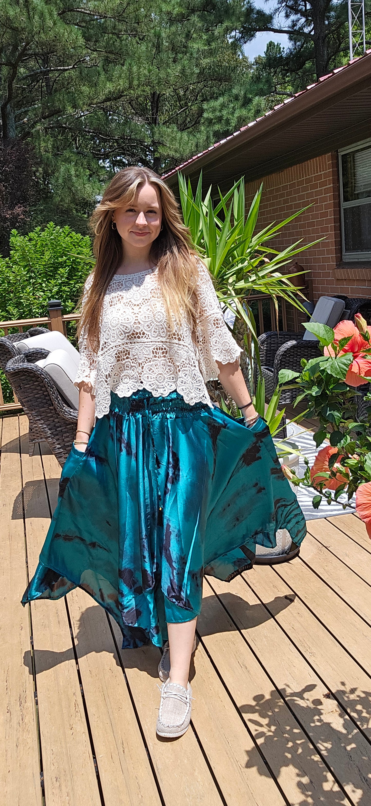"8 Whispers" Handkerchief Skirt One Size S to 2X/3X