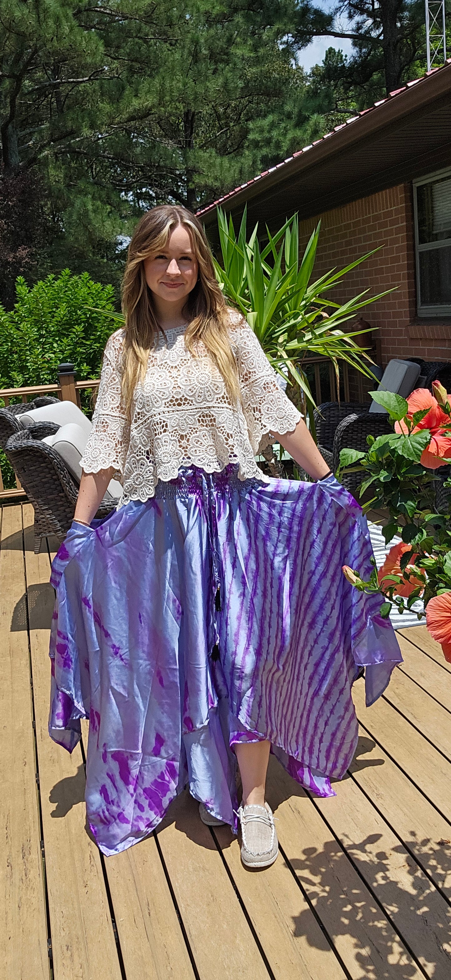 "8 Whispers" Handkerchief Skirt Obe Size S to 2X/3X