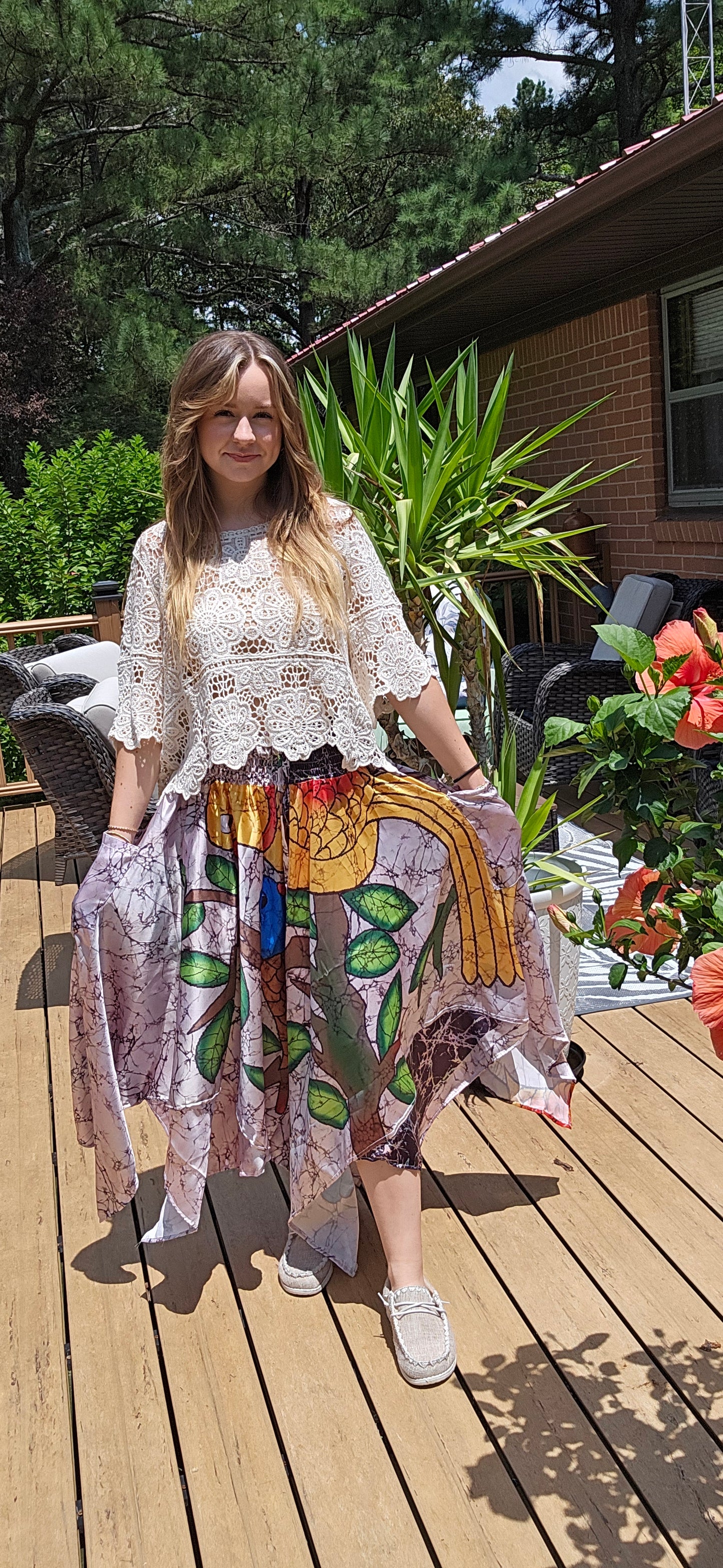 "8 Whispers" Handkerchief Skirt , One Size S to 2X/3X
