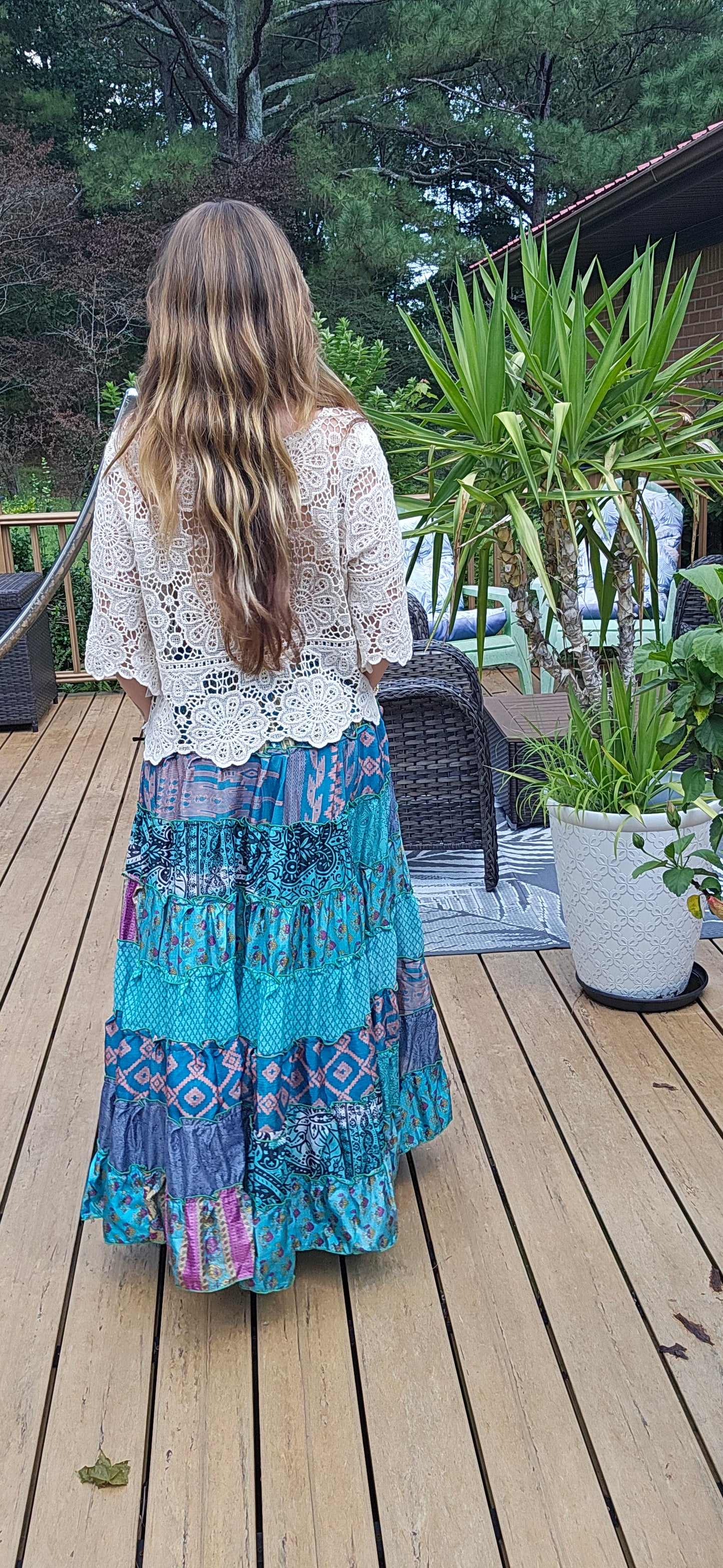 "Be Free" Patchwork Skirt - One Size S to 2X