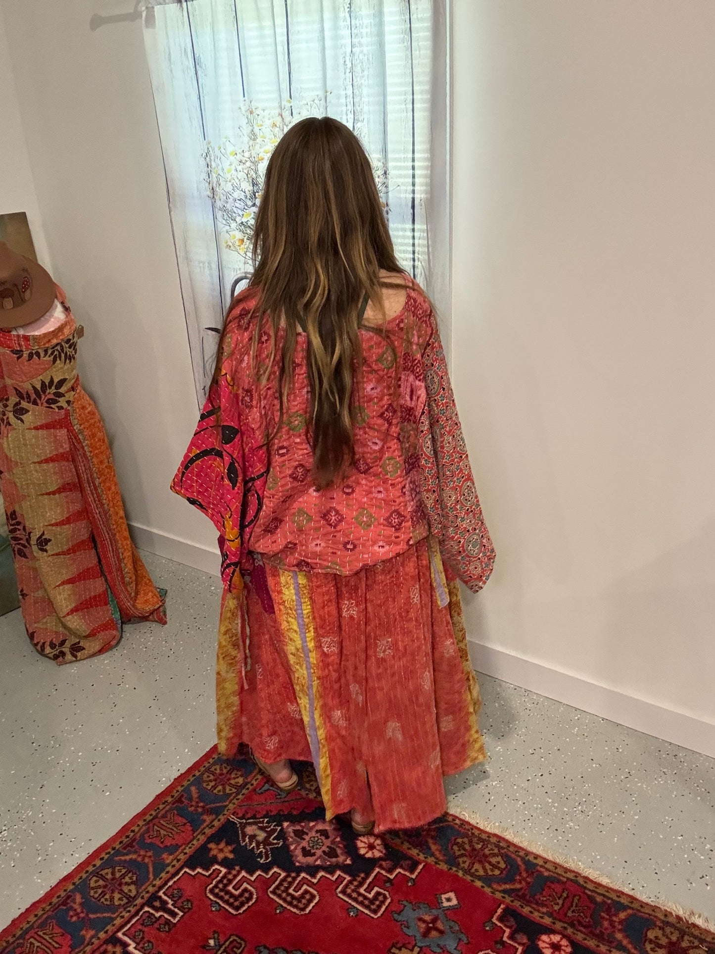 Set of Peasant Skirt with Tunic Style Top - One Size S to 2X