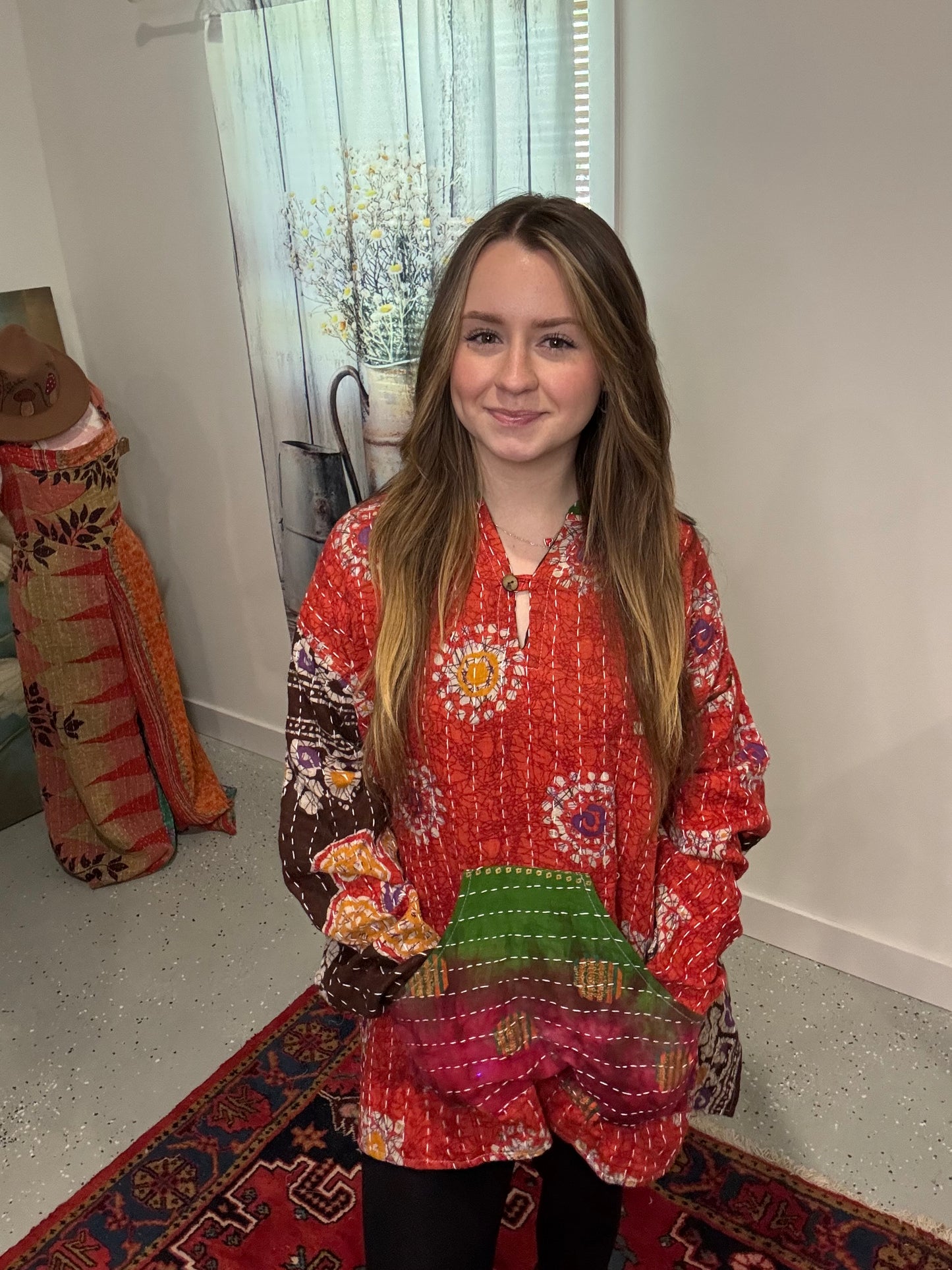 Everyday Reversible Hoodie in Light Kantha S - 3X