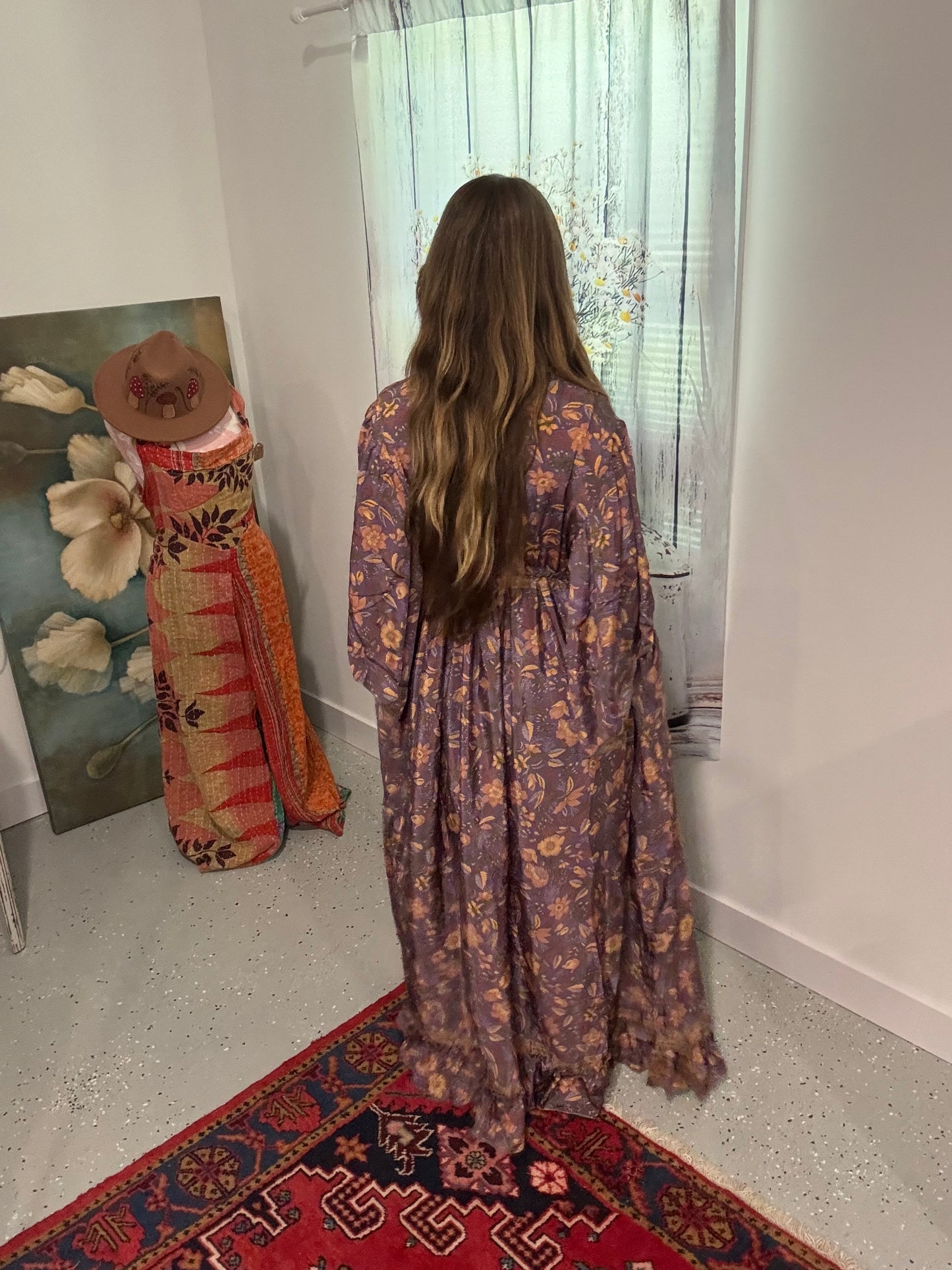 "Moon Light Bloom" Empire Waist Maxi Dress - One Size S to 2X