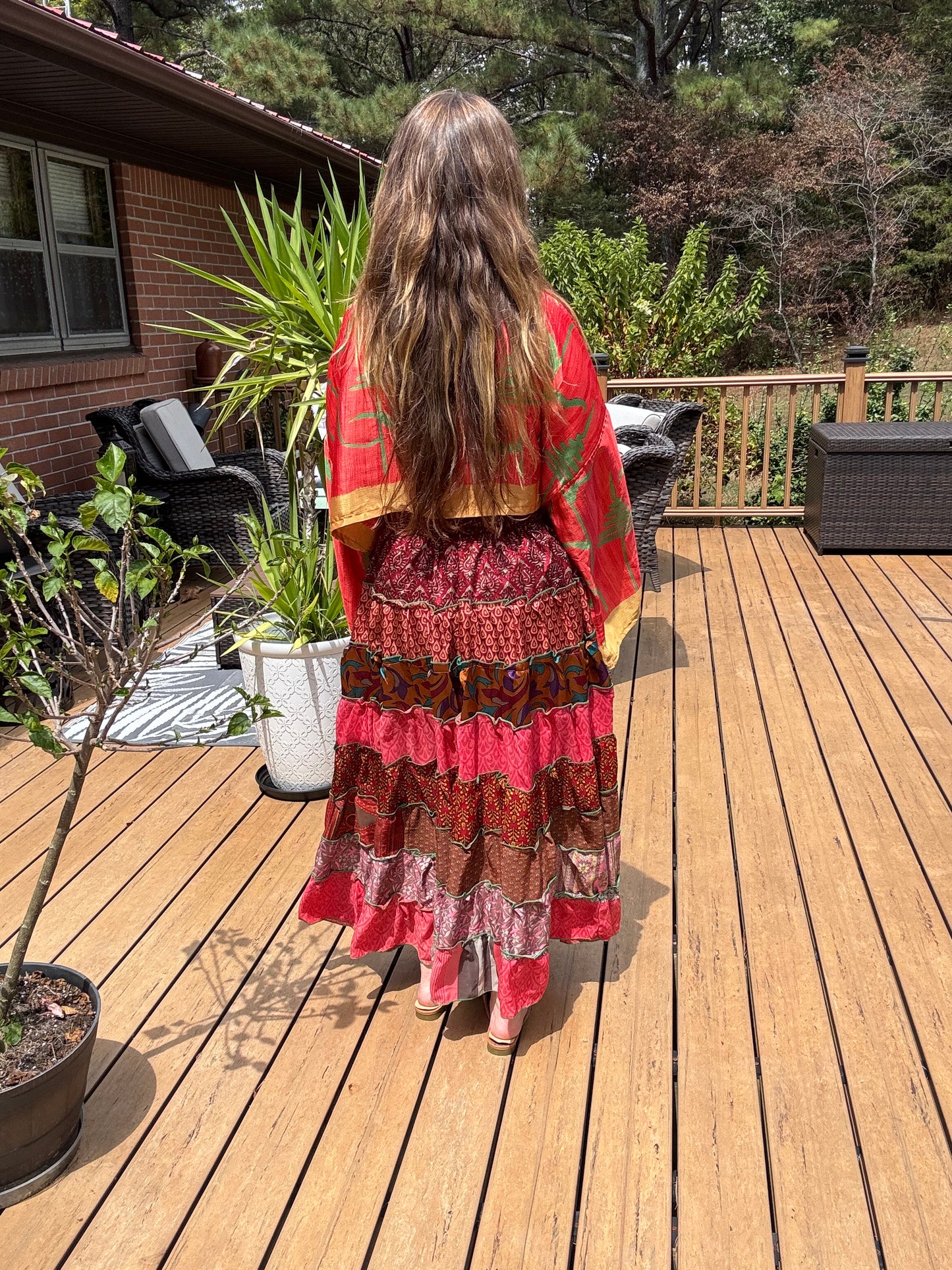 "Be Free" Patchwork Skirt - One Size S to 2X