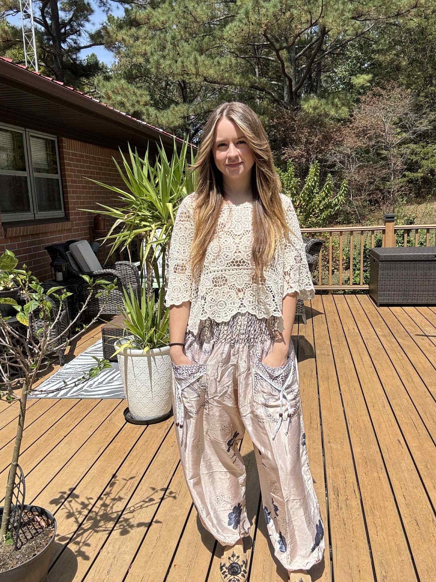 Genie Pants in Vintage Silk - One size S to 2X