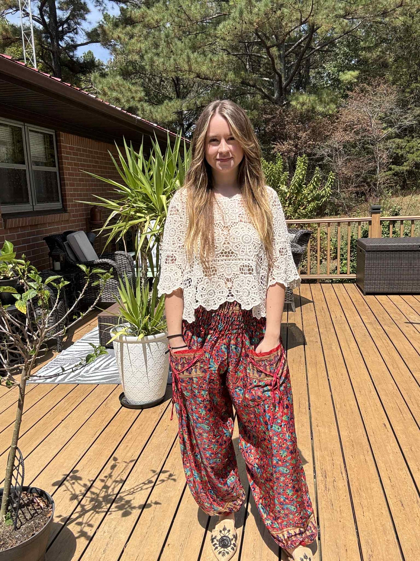 Genie Pants in Vintage Silk - One size S to 2X