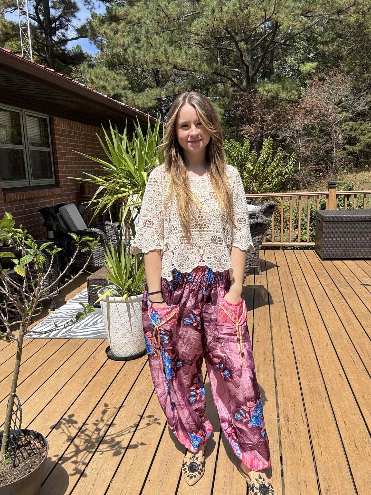 Genie Pants in Vintage Silk - One size S to 2X