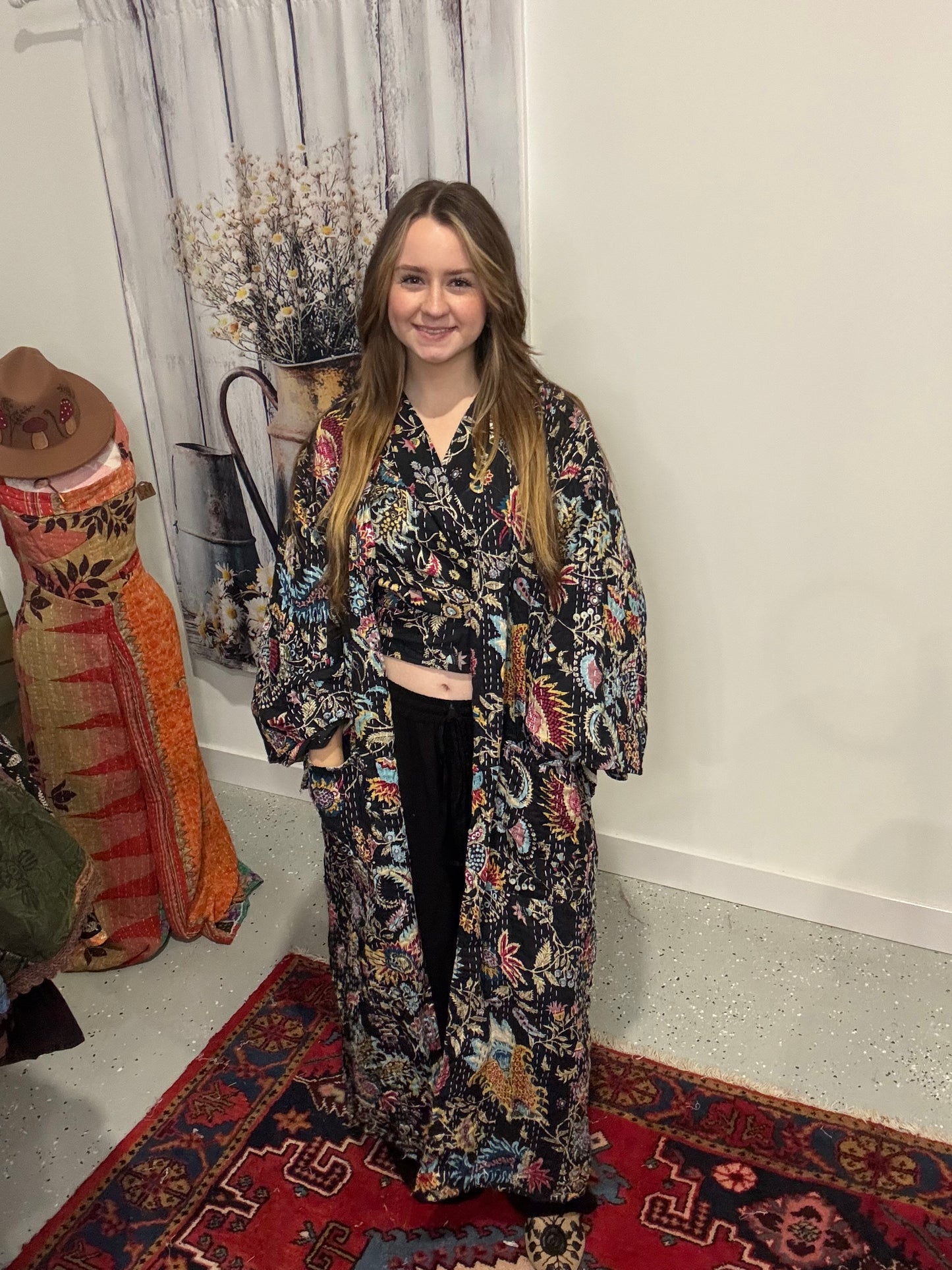 Set of Kantha Duster with Wrap top - One size S to XL