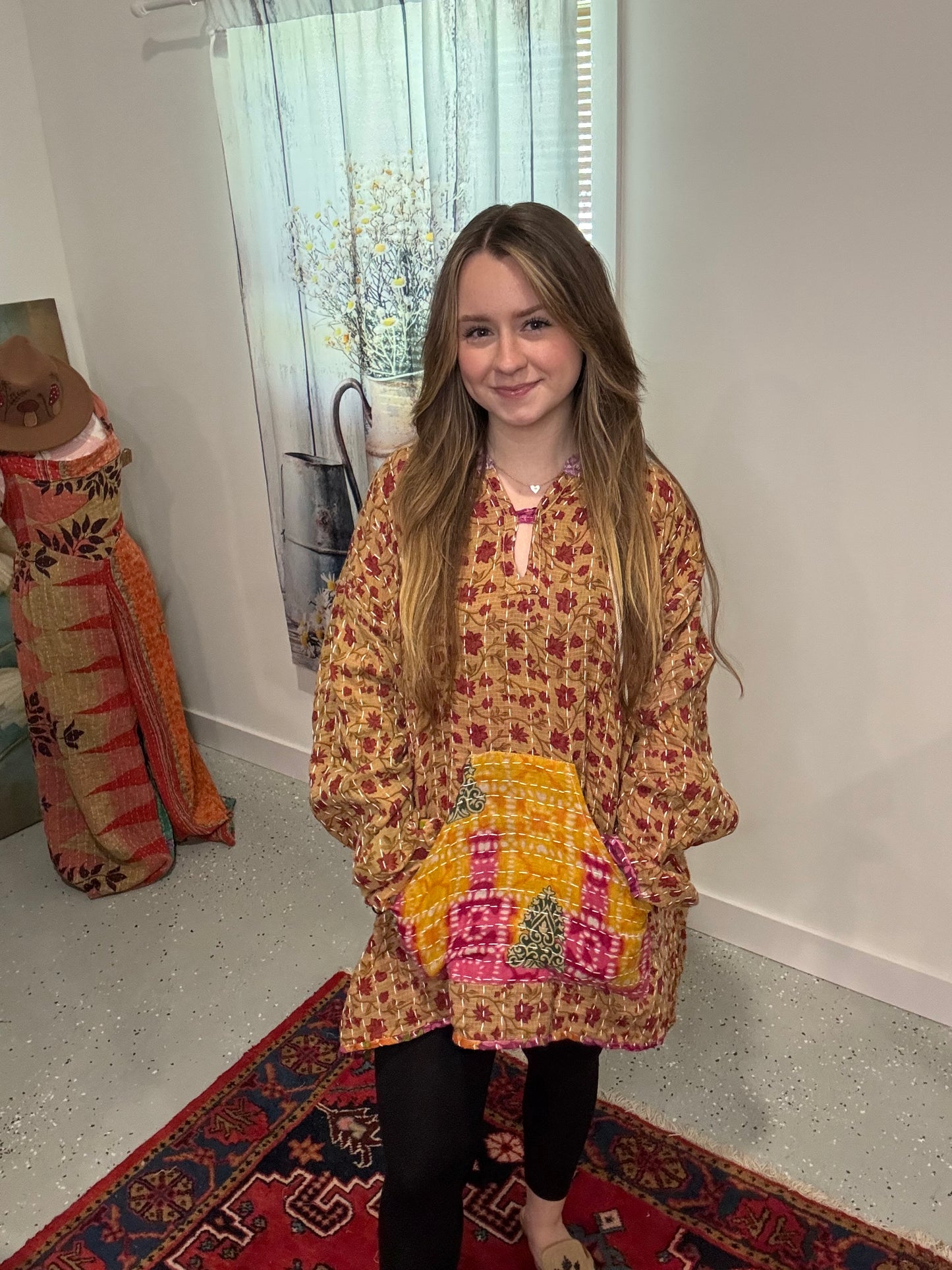 Everyday Reversible Hoodie in Light Kantha S - 3X