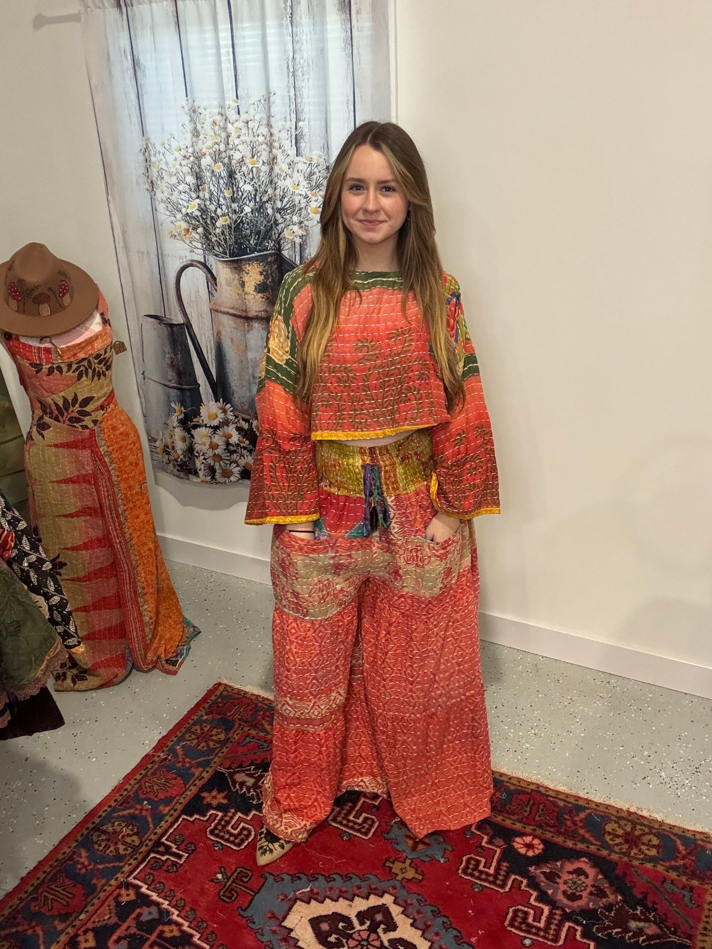 Kantha Top and Pants Set - One Size S- 2X