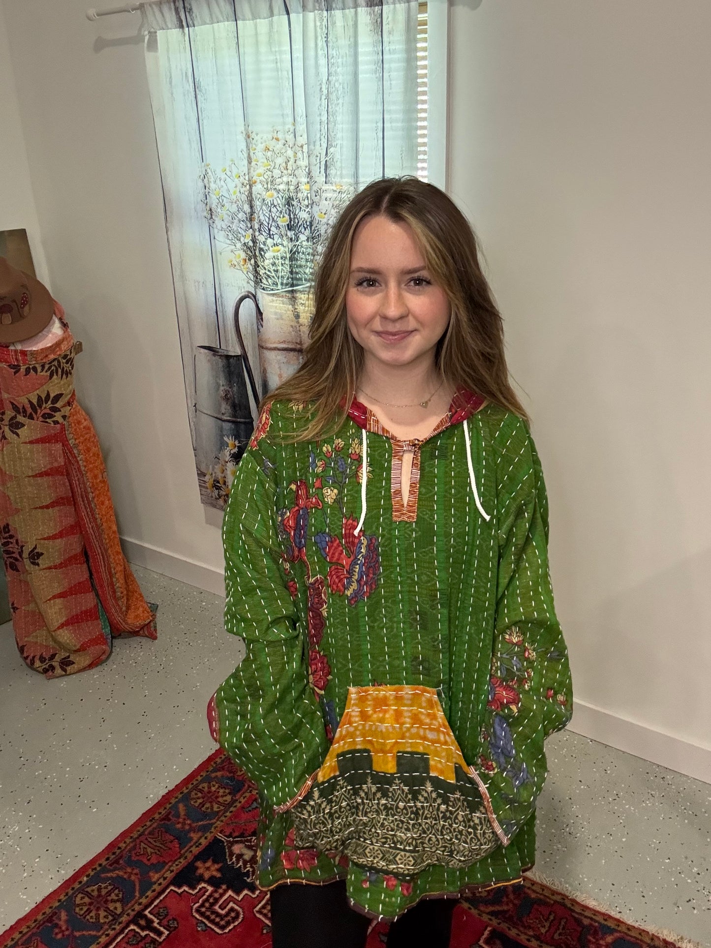 Everyday Reversible Hoodie in Light Kantha S - 3X