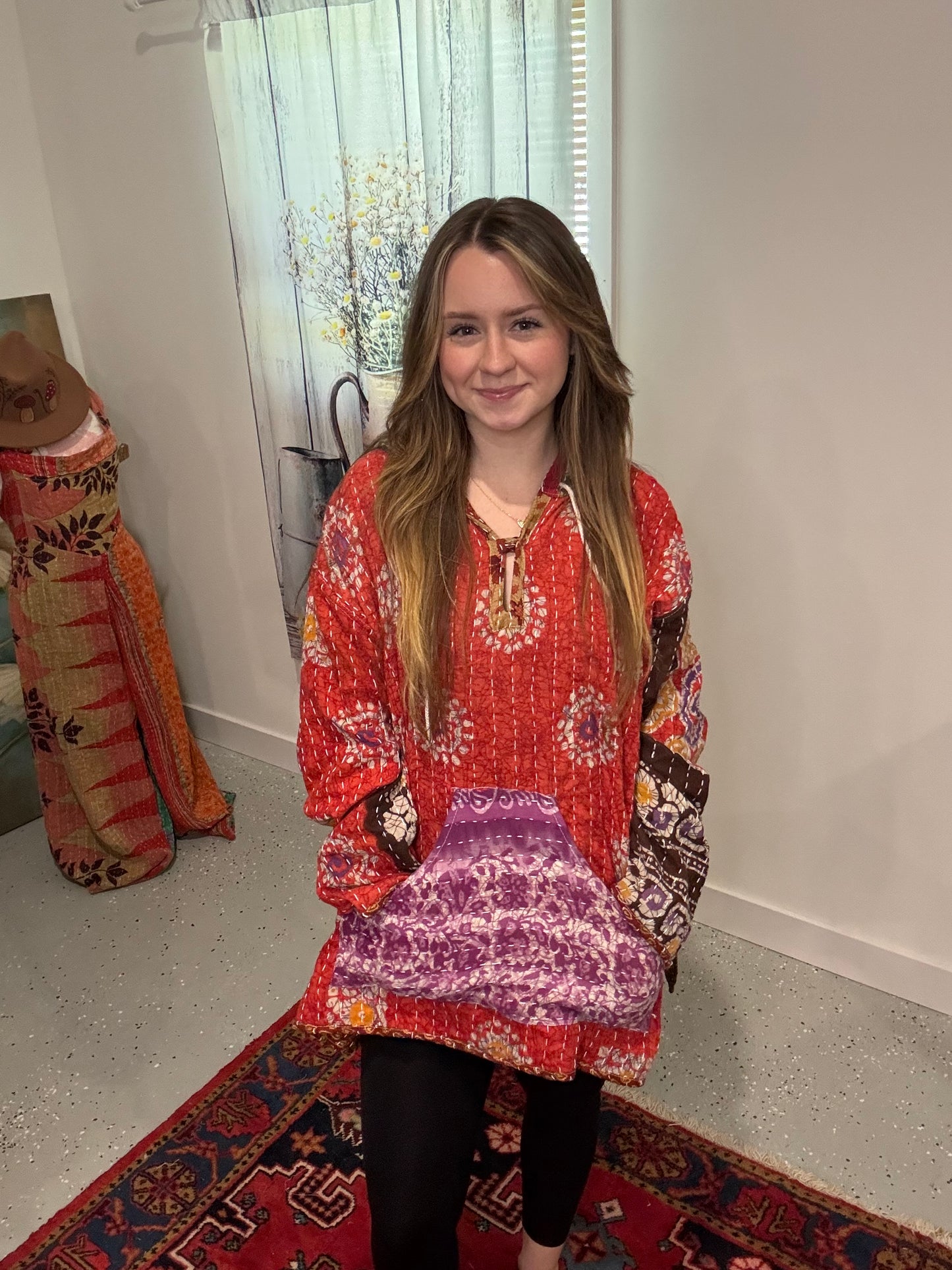 Everyday Reversible Hoodie in Light Kantha S - 3X