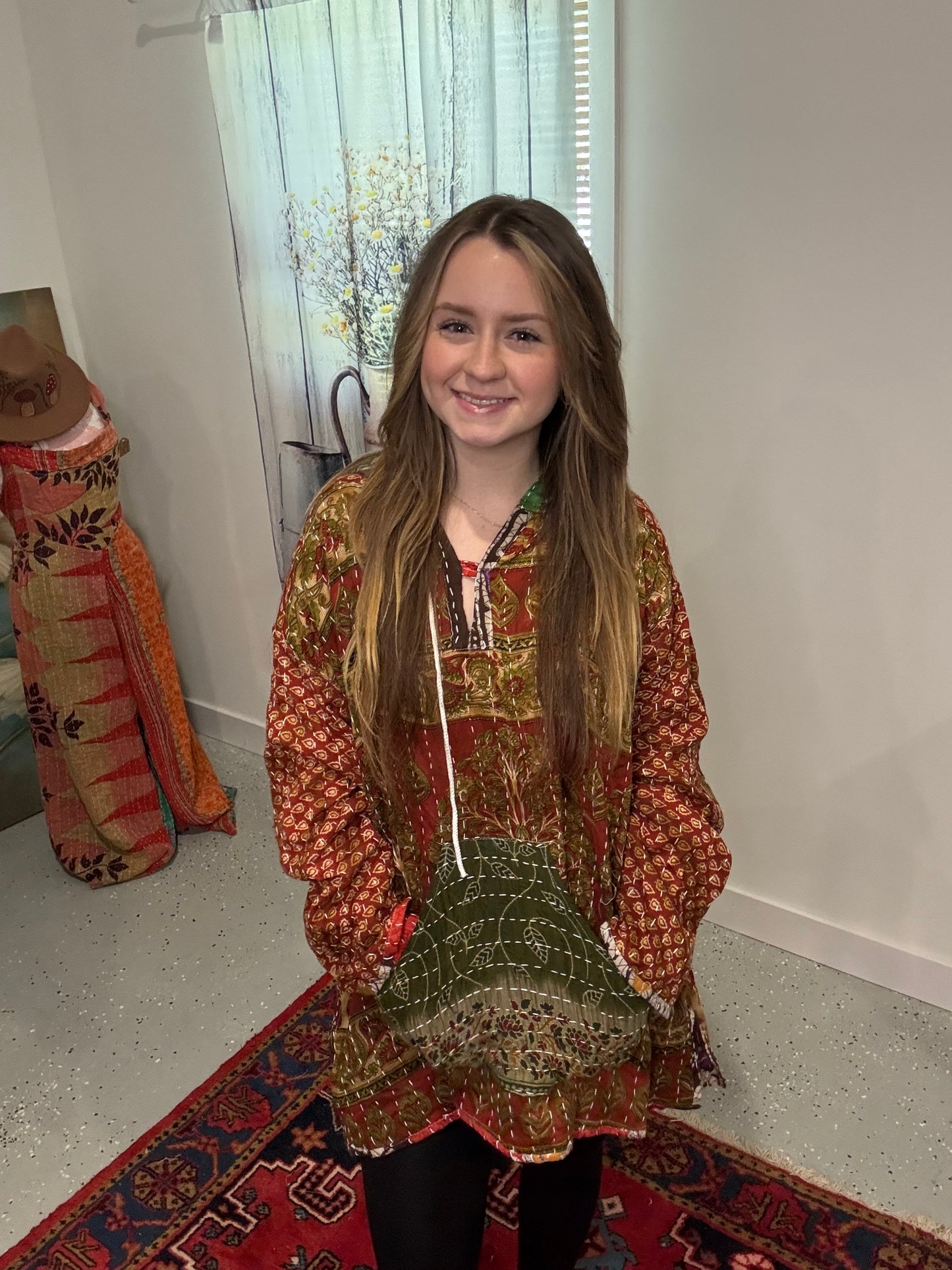 Everyday Reversible Hoodie in Light Kantha S - 3X