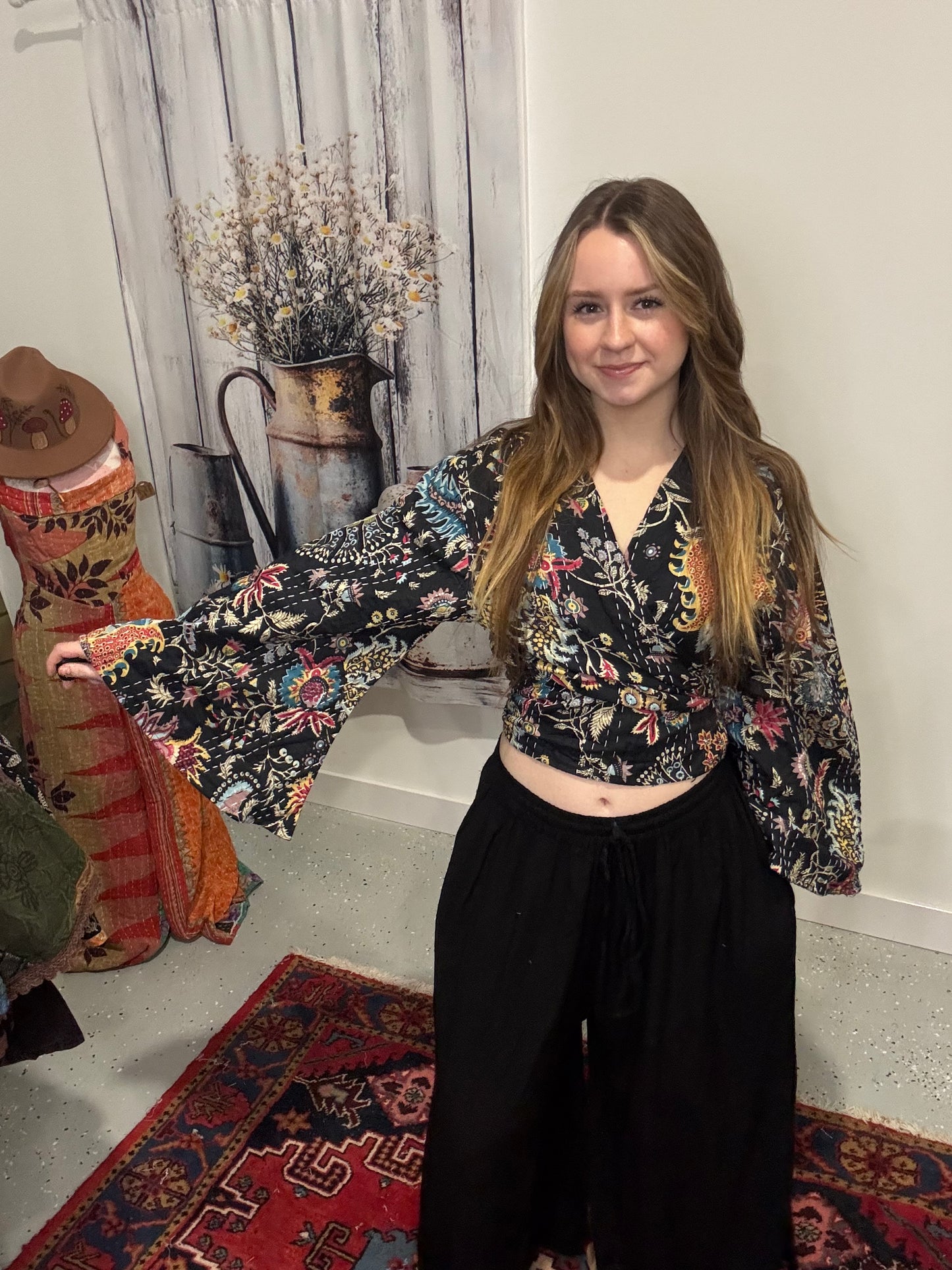 Set of Kantha Duster with Wrap top - One size S to XL