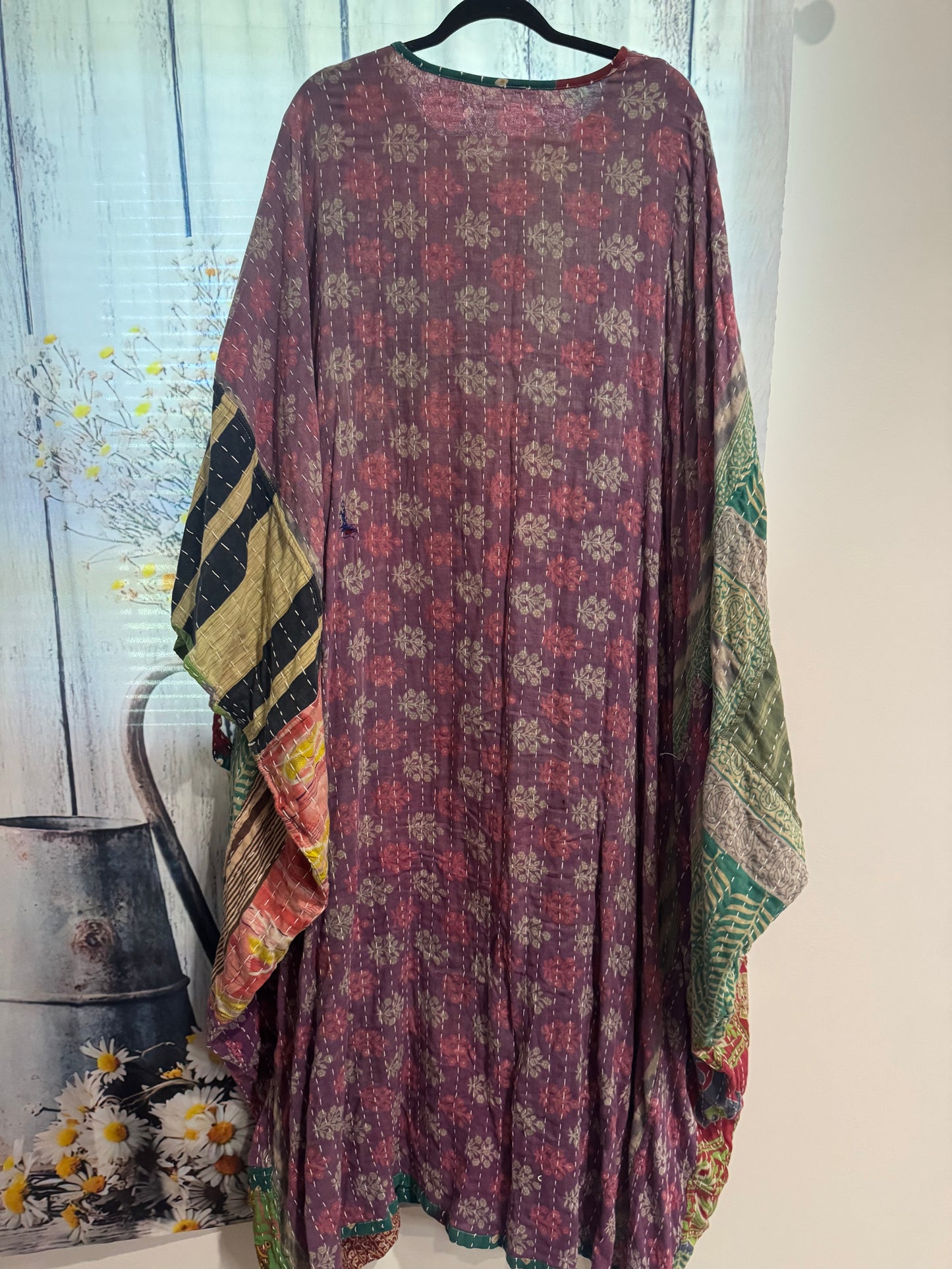 Selene Caftan in light Kantha - One Size S to 3X/4X