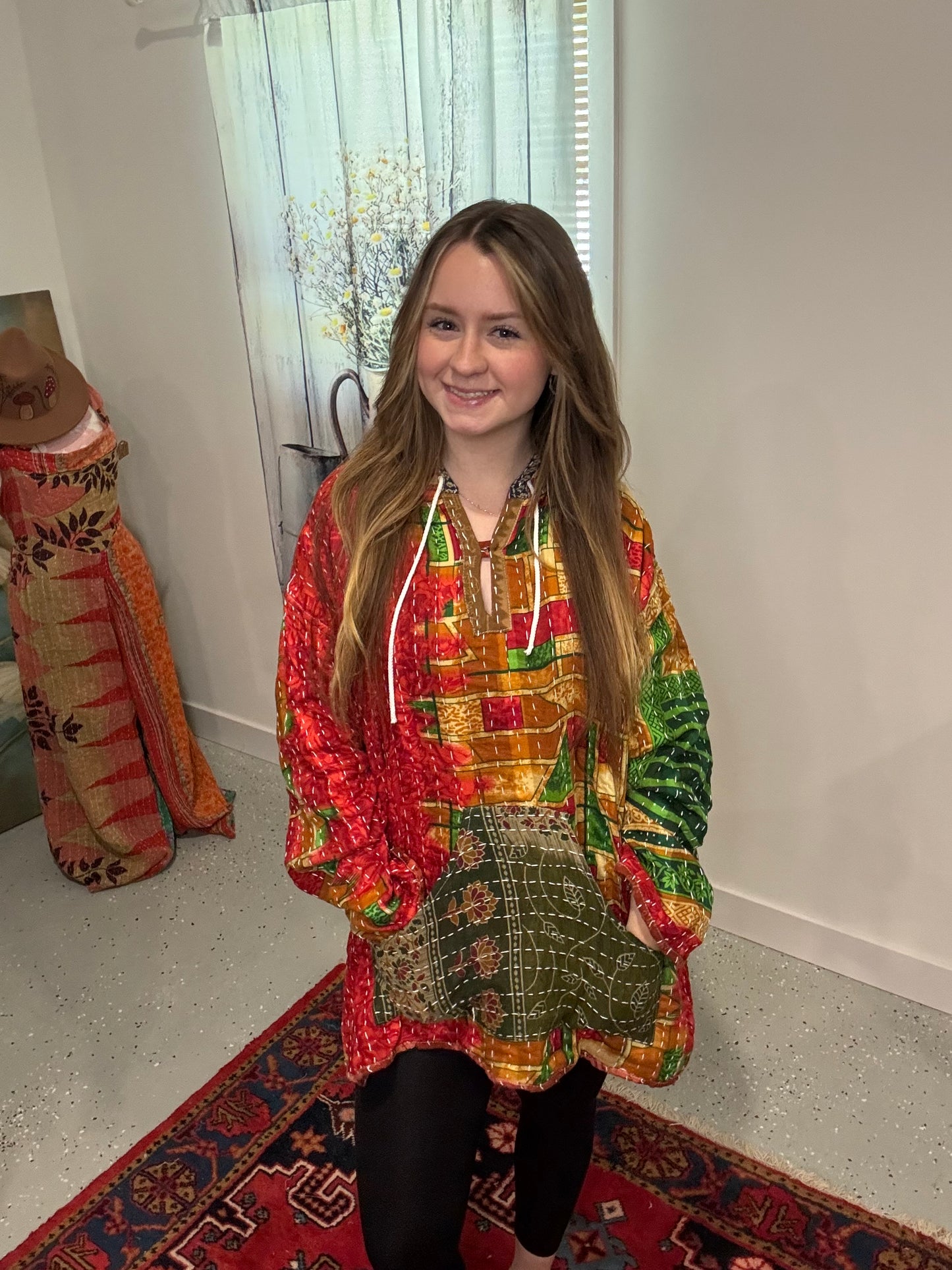 Everyday Reversible Hoodie in Light Kantha S - 3X