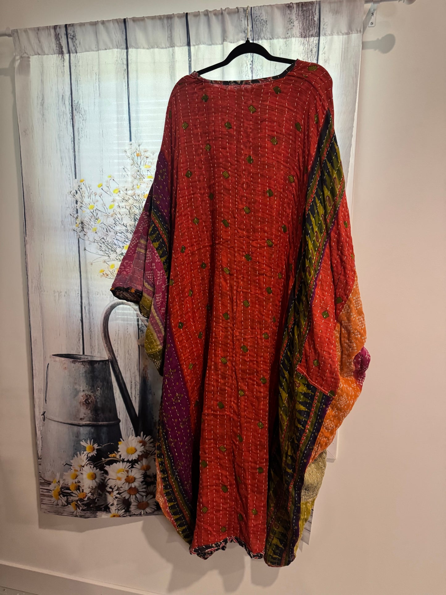 Selene Caftan in light kantha - One size S to 3X /4X