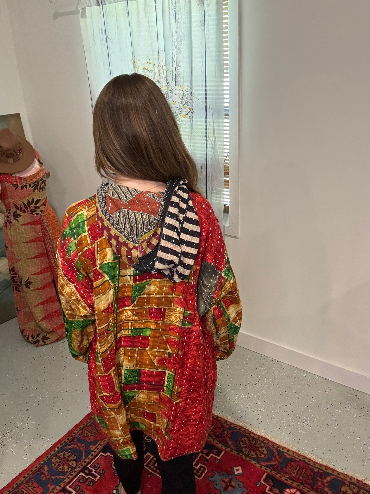 Everyday Reversible Hoodie in Light Kantha S - 3X