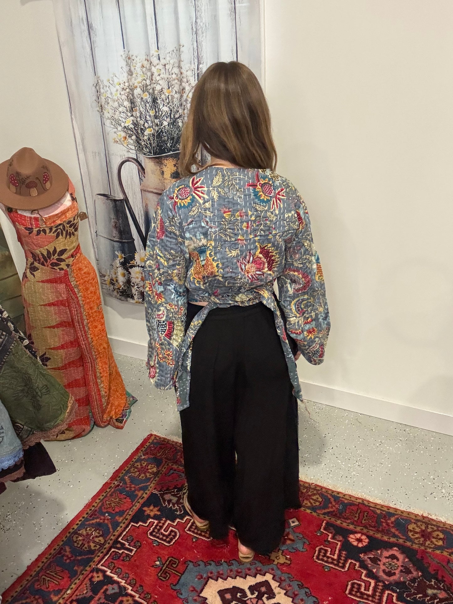 Set of Kantha Duster with Wrap top - One size S to XL