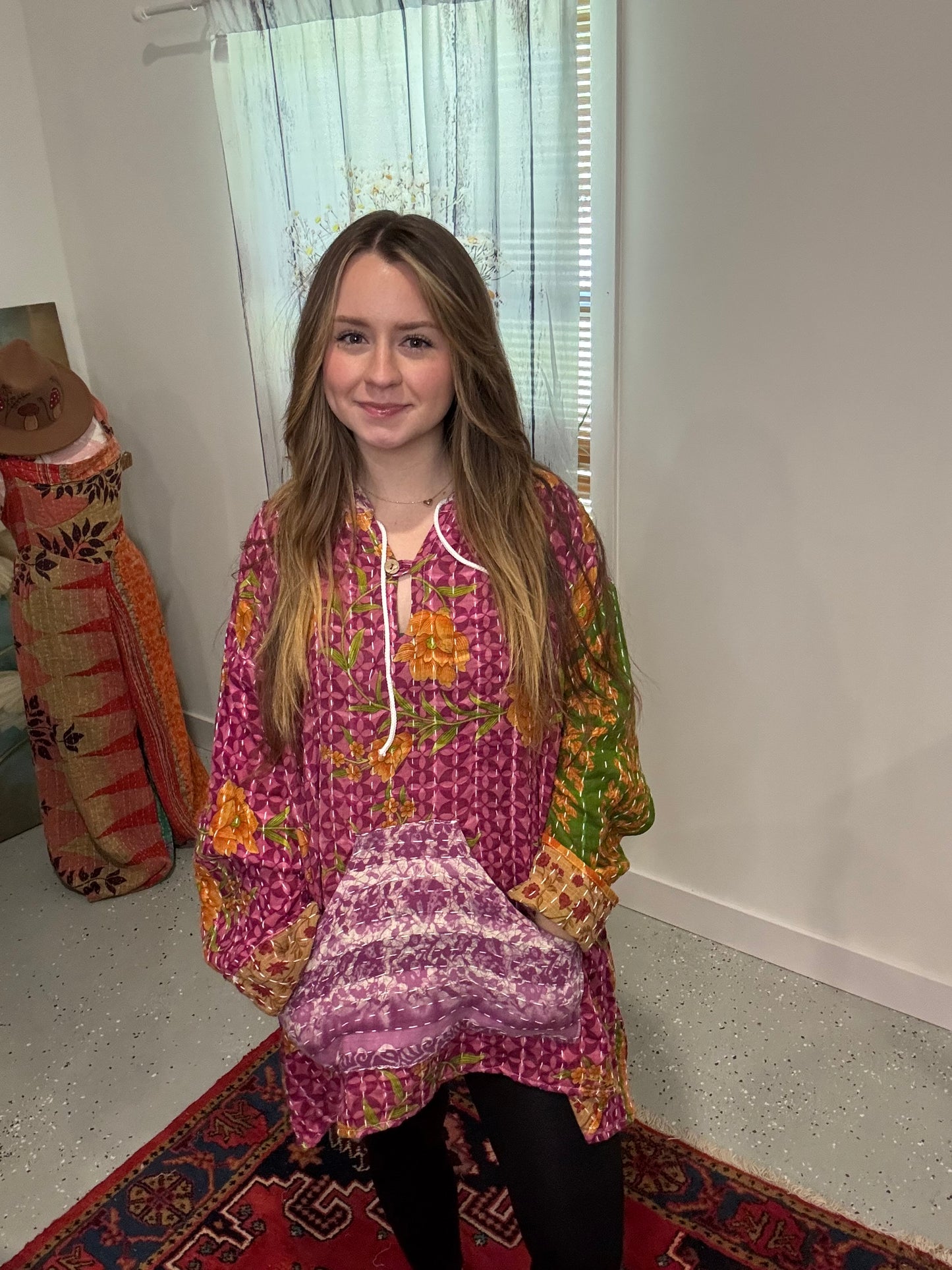 Everyday Reversible Hoodie in Light Kantha S - 3X