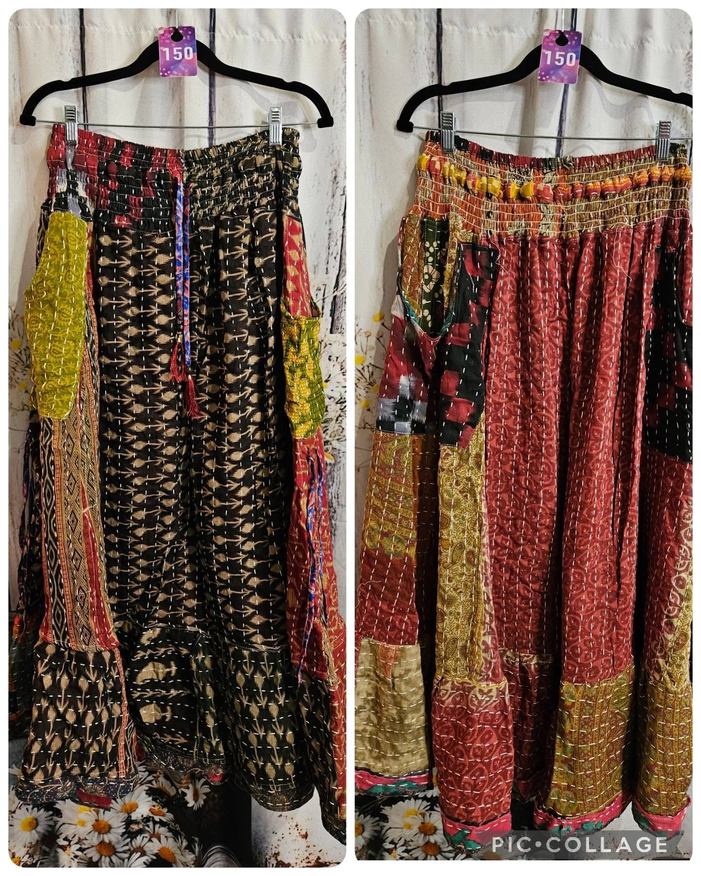"Nomad Spirit" Kantha Skirt One Size S to 3X