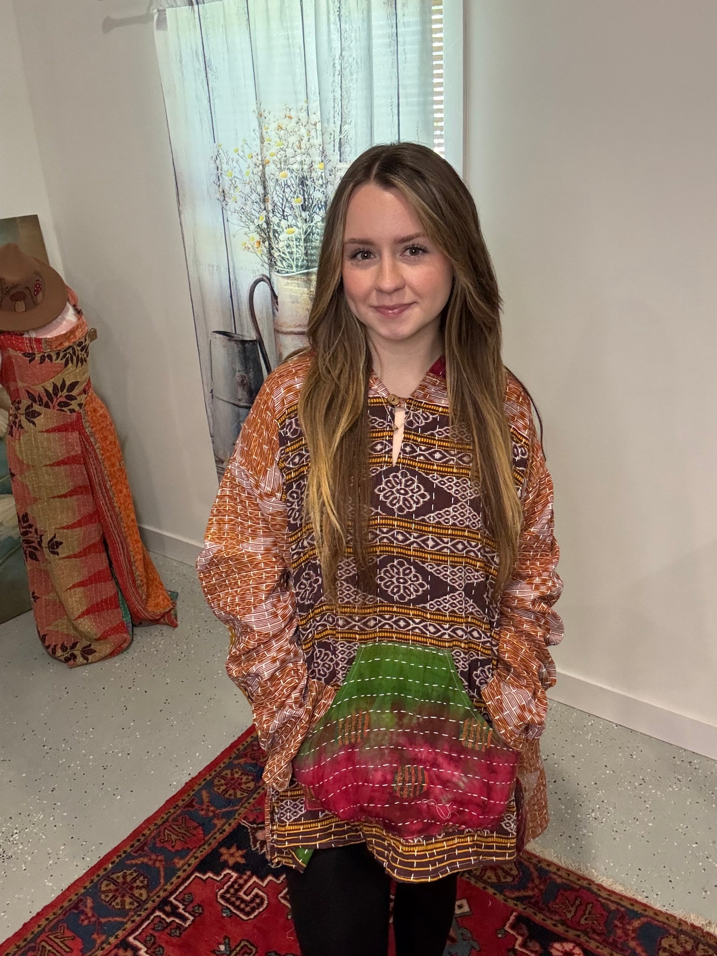 Everyday Reversible Hoodie in Light Kantha S - 3X