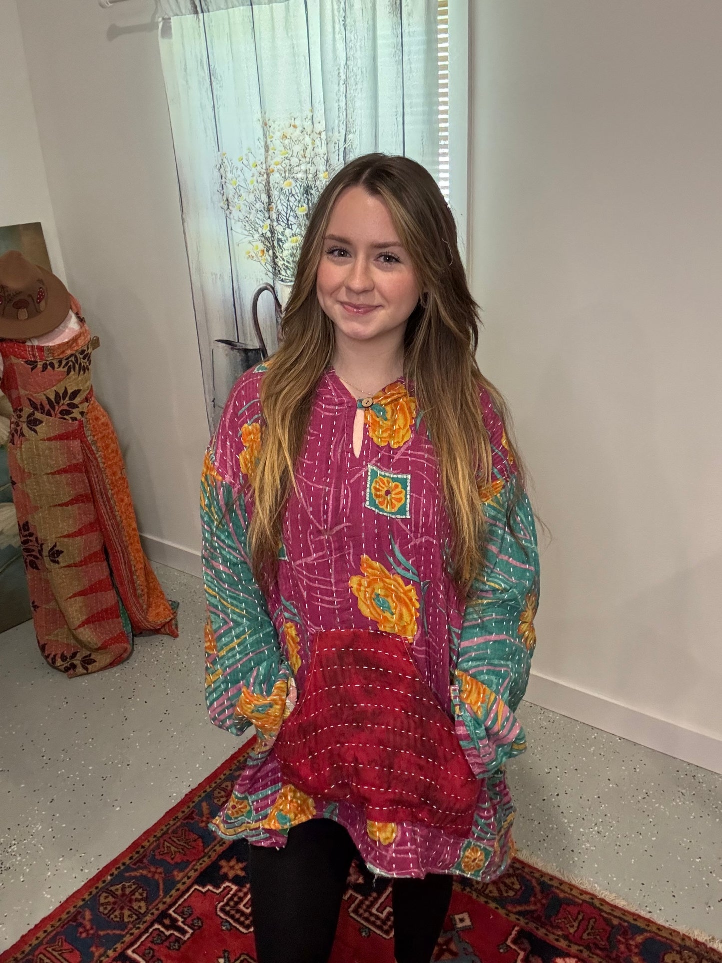 Everyday Reversible Hoodie in Light Kantha S - 3X