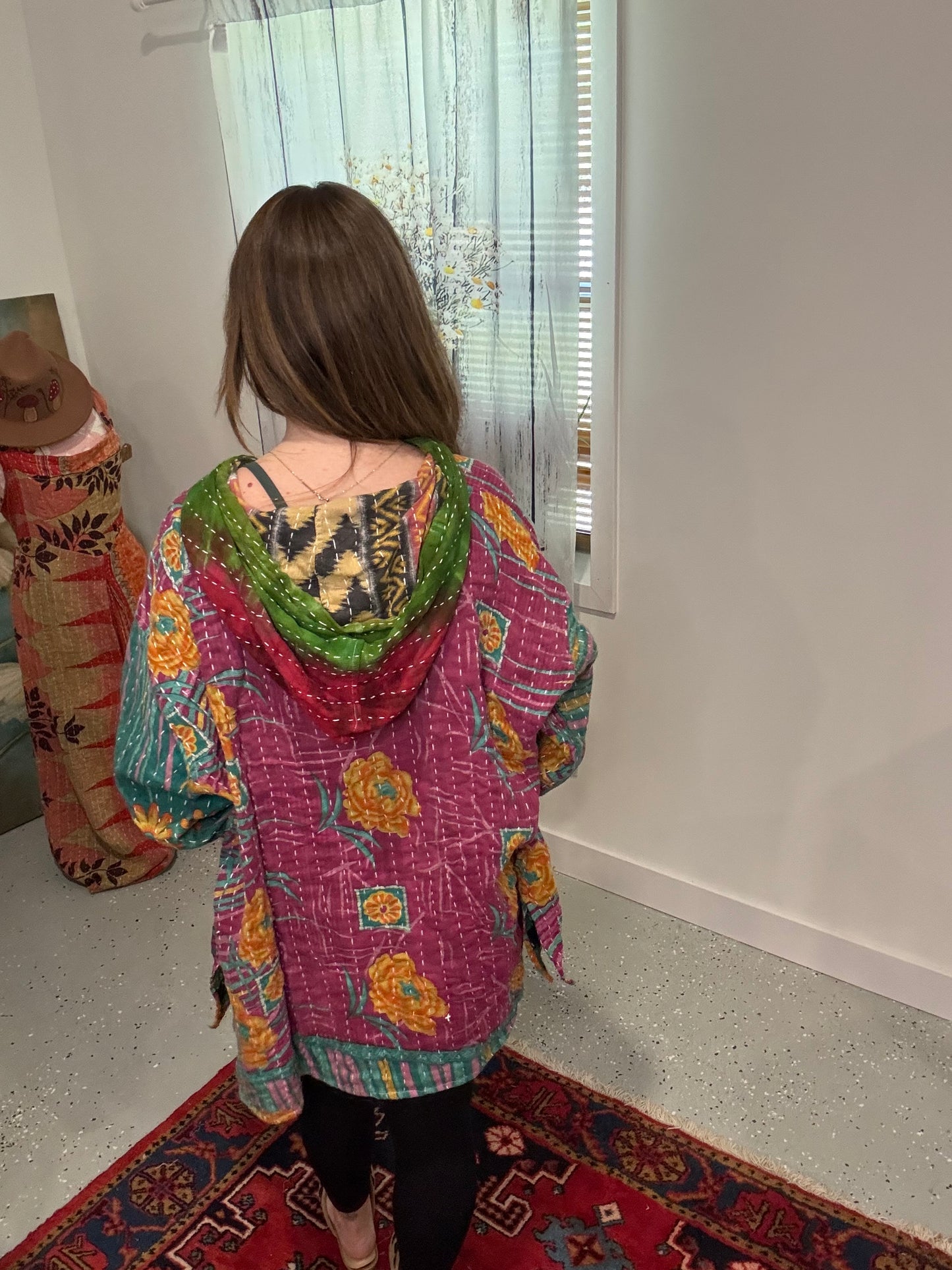 Everyday Reversible Hoodie in Light Kantha S - 3X