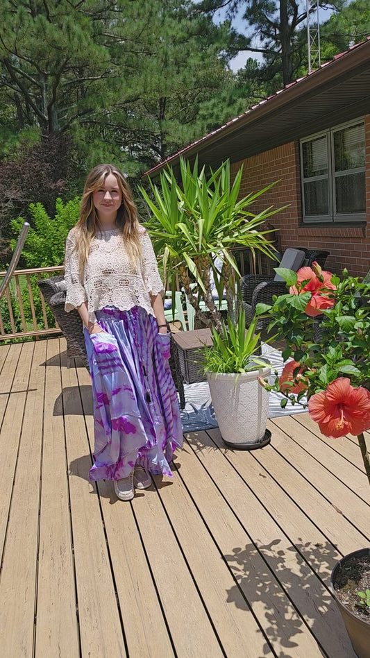 "8 Whispers" Handkerchief Skirt Obe Size S to 2X/3X