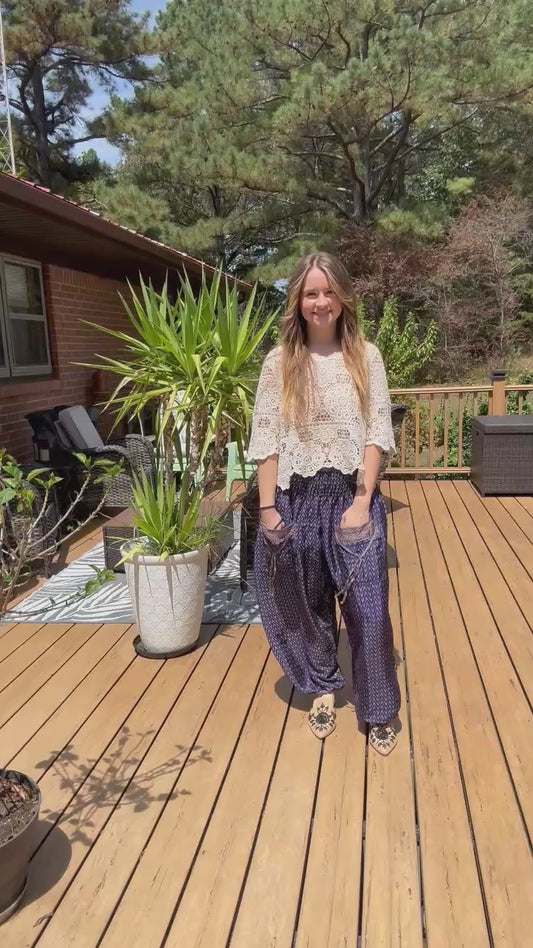 Genie Pants in Vintage Silk - One size S to 2X