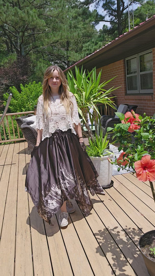 "8 Whispers" Handkerchief  Skirt One Size S to 2X/3X