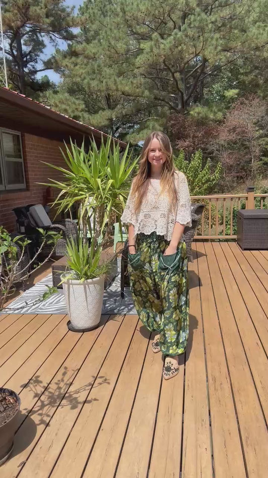 Genie Pants in Vintage Silk - One size S to 2X