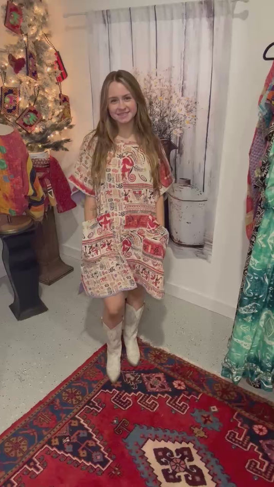 "The Swag Tunic 2" in kantha, One Size S to 3X