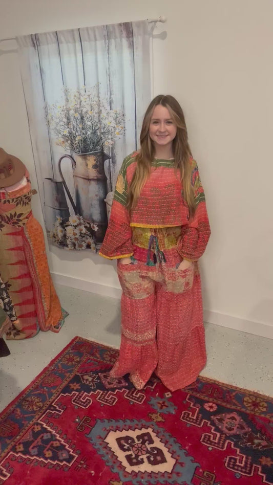 Kantha Top and Pants Set - One Size S- 2X