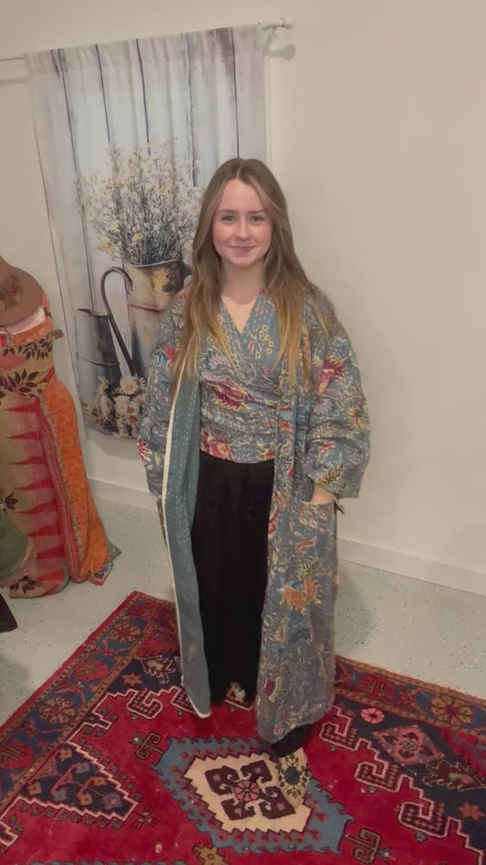 Set of Kantha Duster with Wrap top - One size S to XL