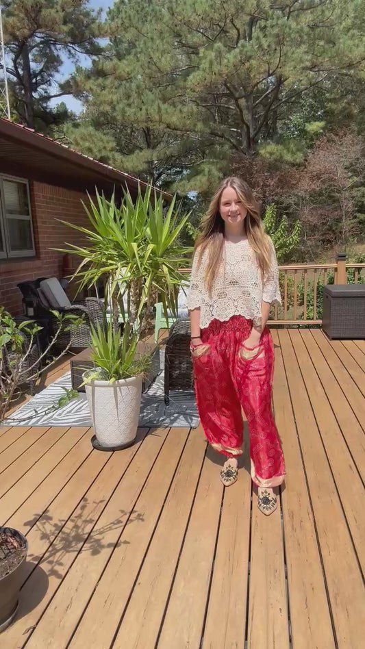 Genie Pants in Vintage Silk - One size S to 2X