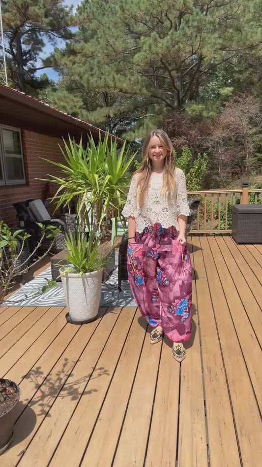 Genie Pants in Vintage Silk - One size S to 2X