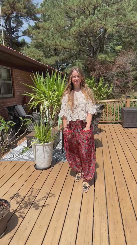 Genie Pants in Vintage Silk - One size S to 2X