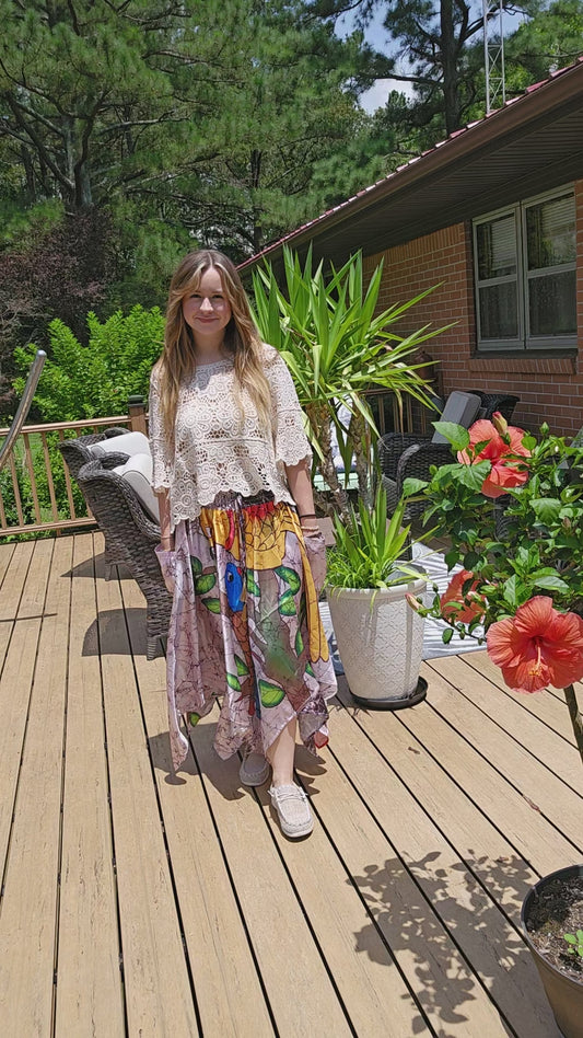 "8 Whispers" Handkerchief Skirt , One Size S to 2X/3X
