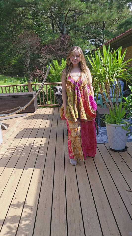 "Free to be"  Kantha Pants Set (Copy)