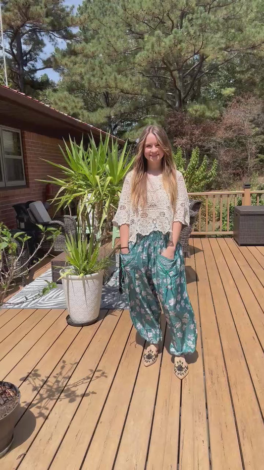 Genie Pants in Vintage Silk - One size S to 2X