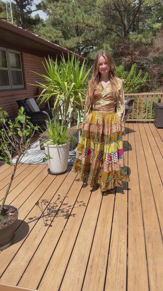 "Be Free" Patchwork Skirt - One Size  S to 2X