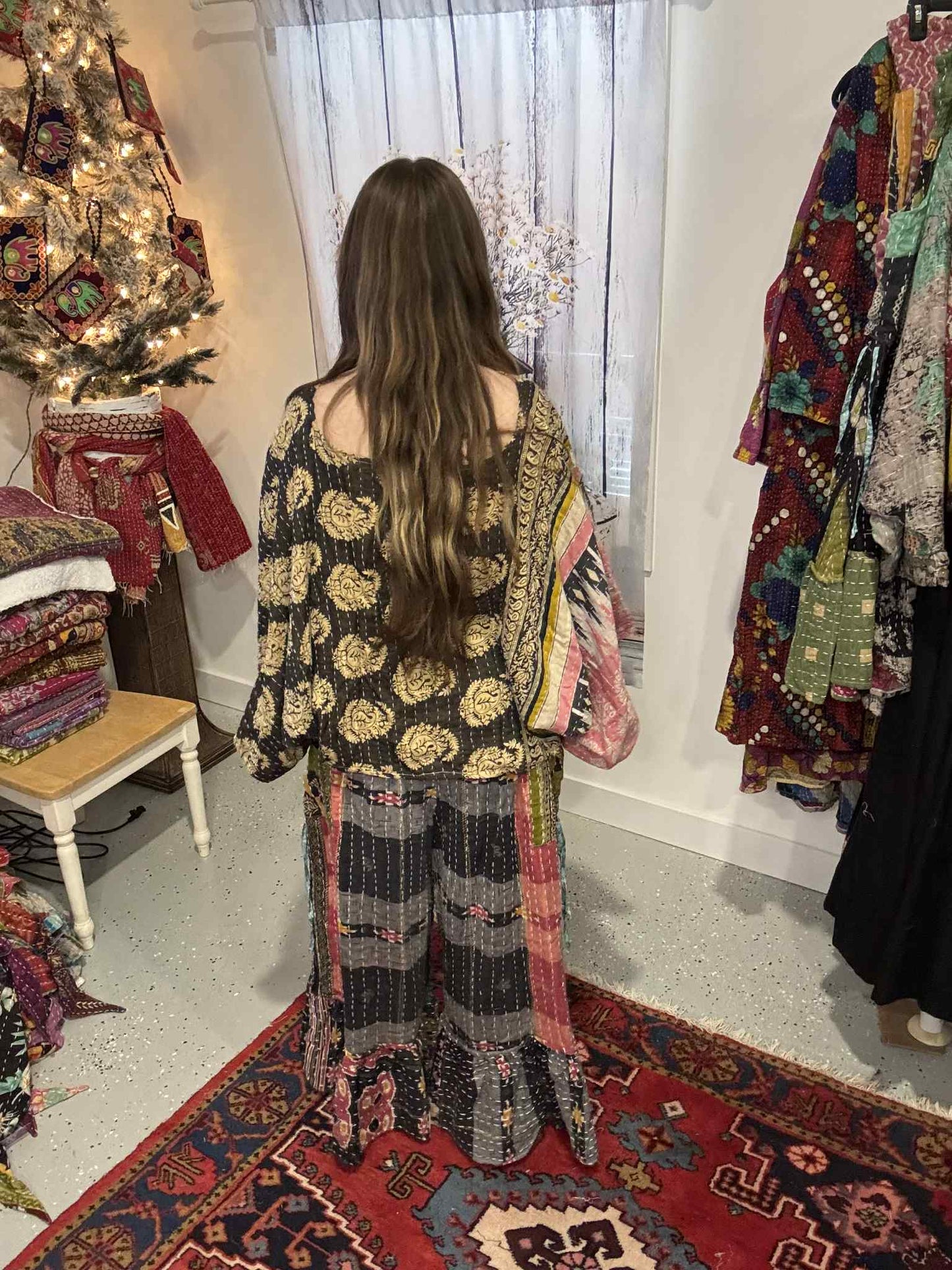 Nomad Spirit Set of Kantha Pants and Top - One Size S to 2X