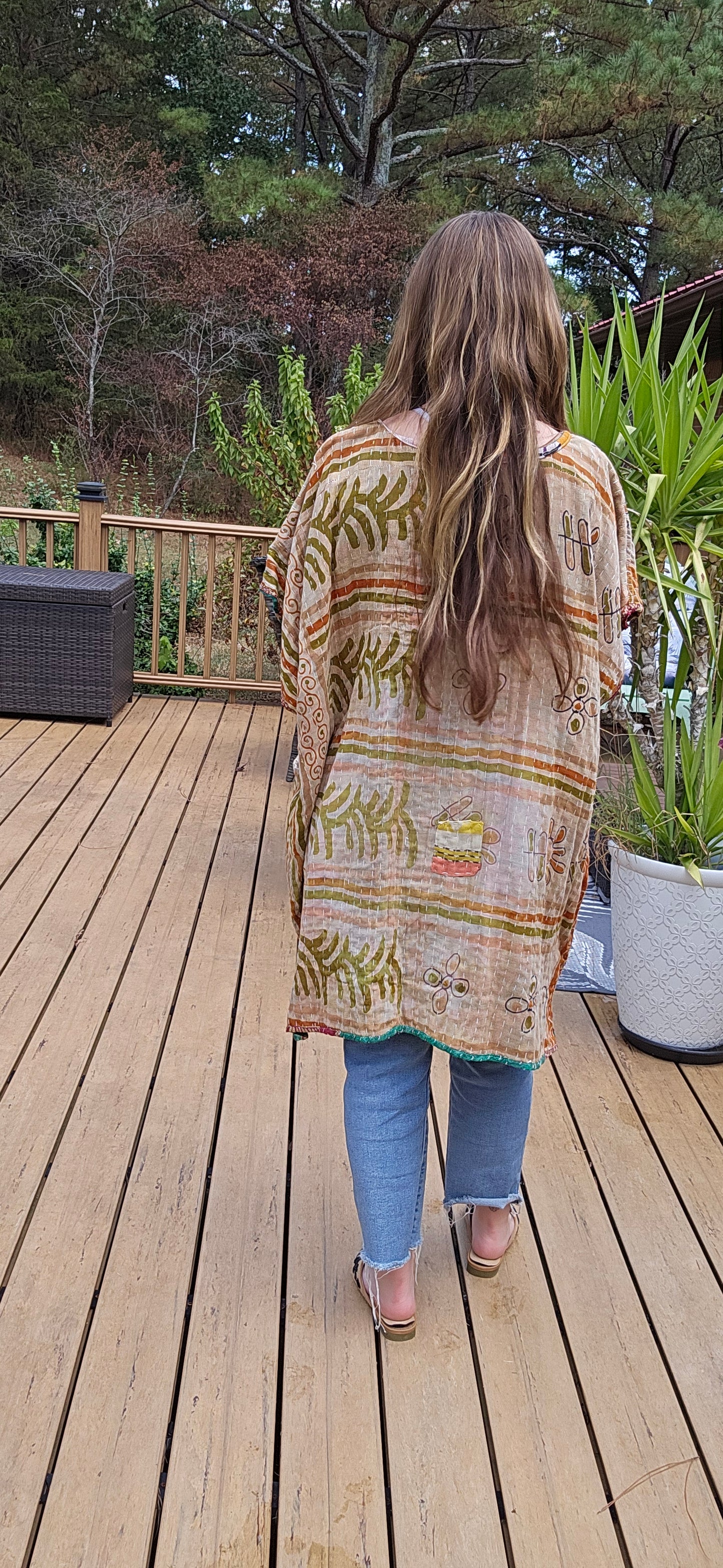 "The Swag Tunic 2" in kantha, One Size S to 3X