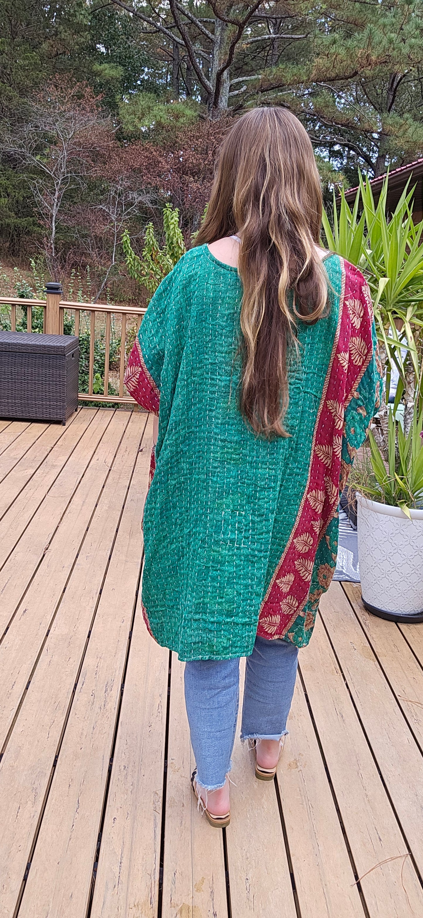 "The Swag Tunic 2" in kantha, One Size S to 3X