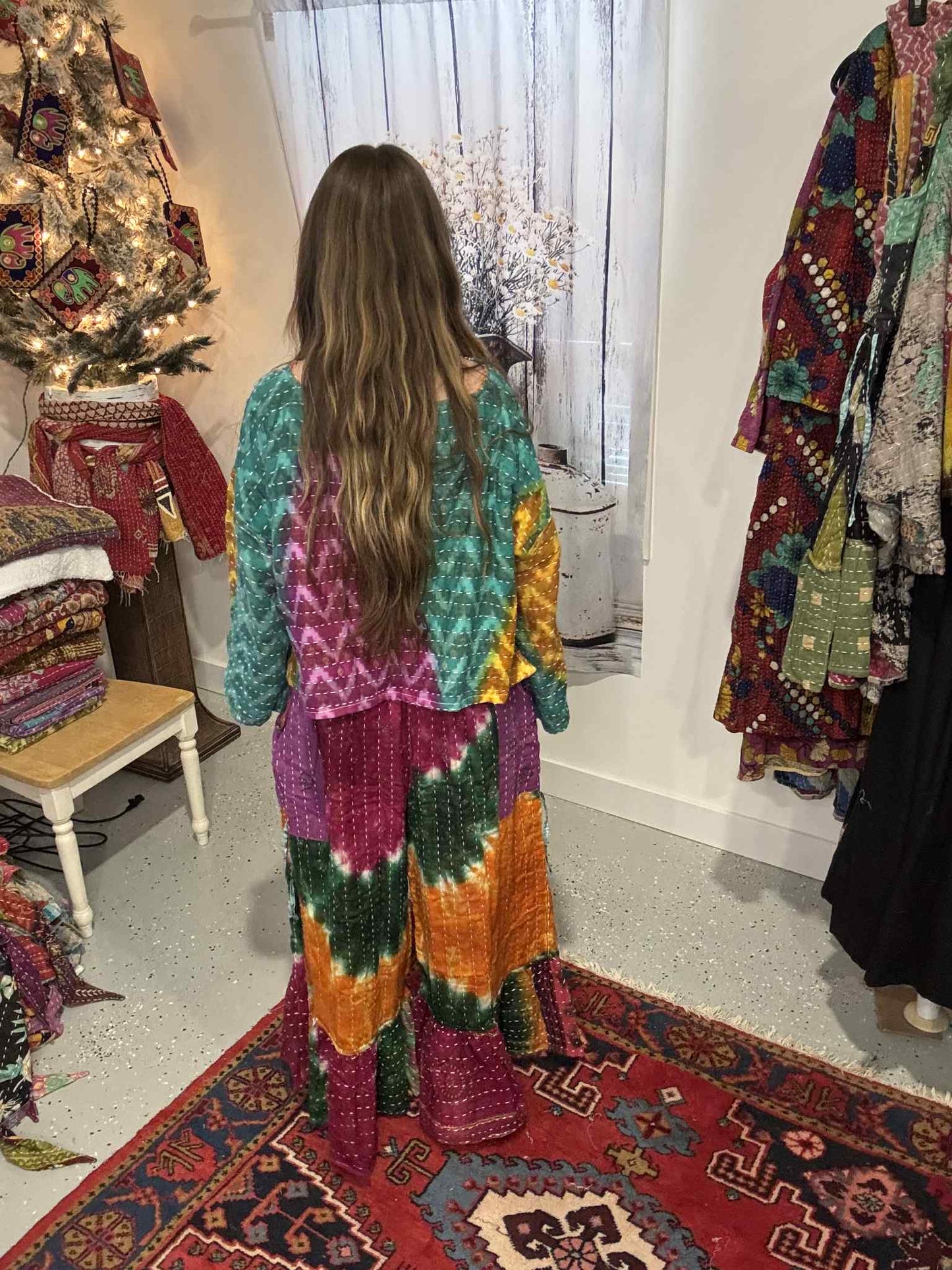 Nomad Spirit Set of Kantha Pants and Top - One Size S to 2X