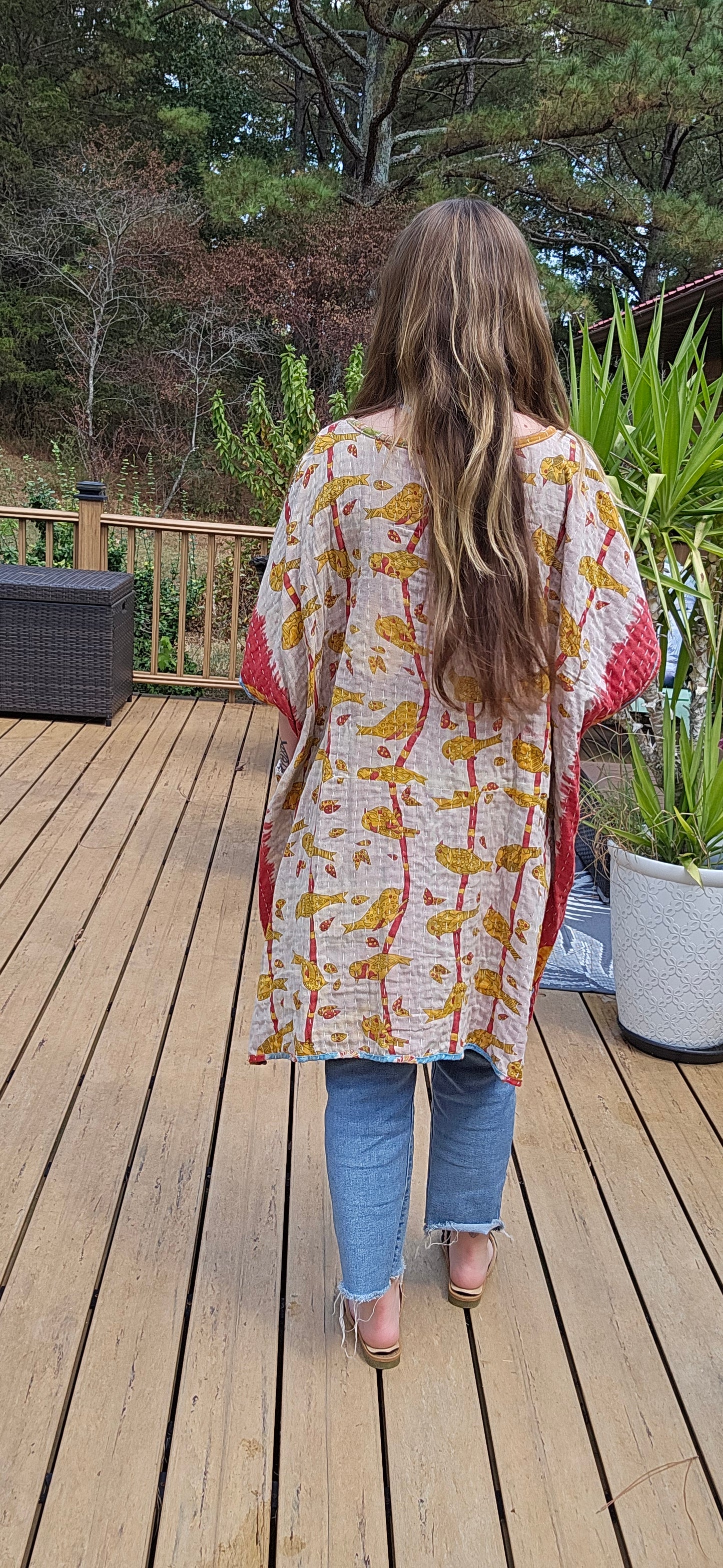 "The Swag Tunic 2" in kantha, One Size S to 3X