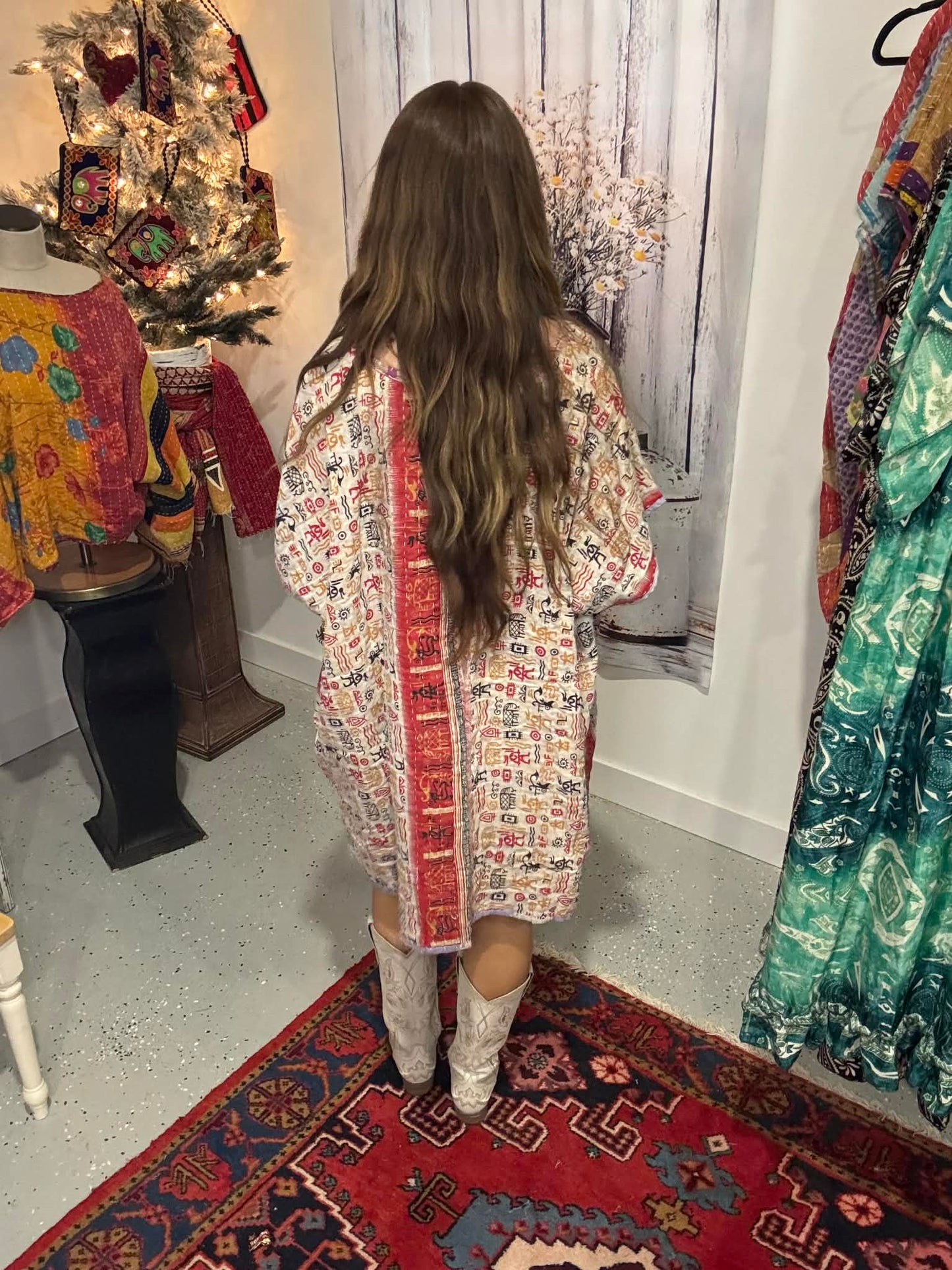 "The Swag Tunic 2" in kantha, One Size S to 3X